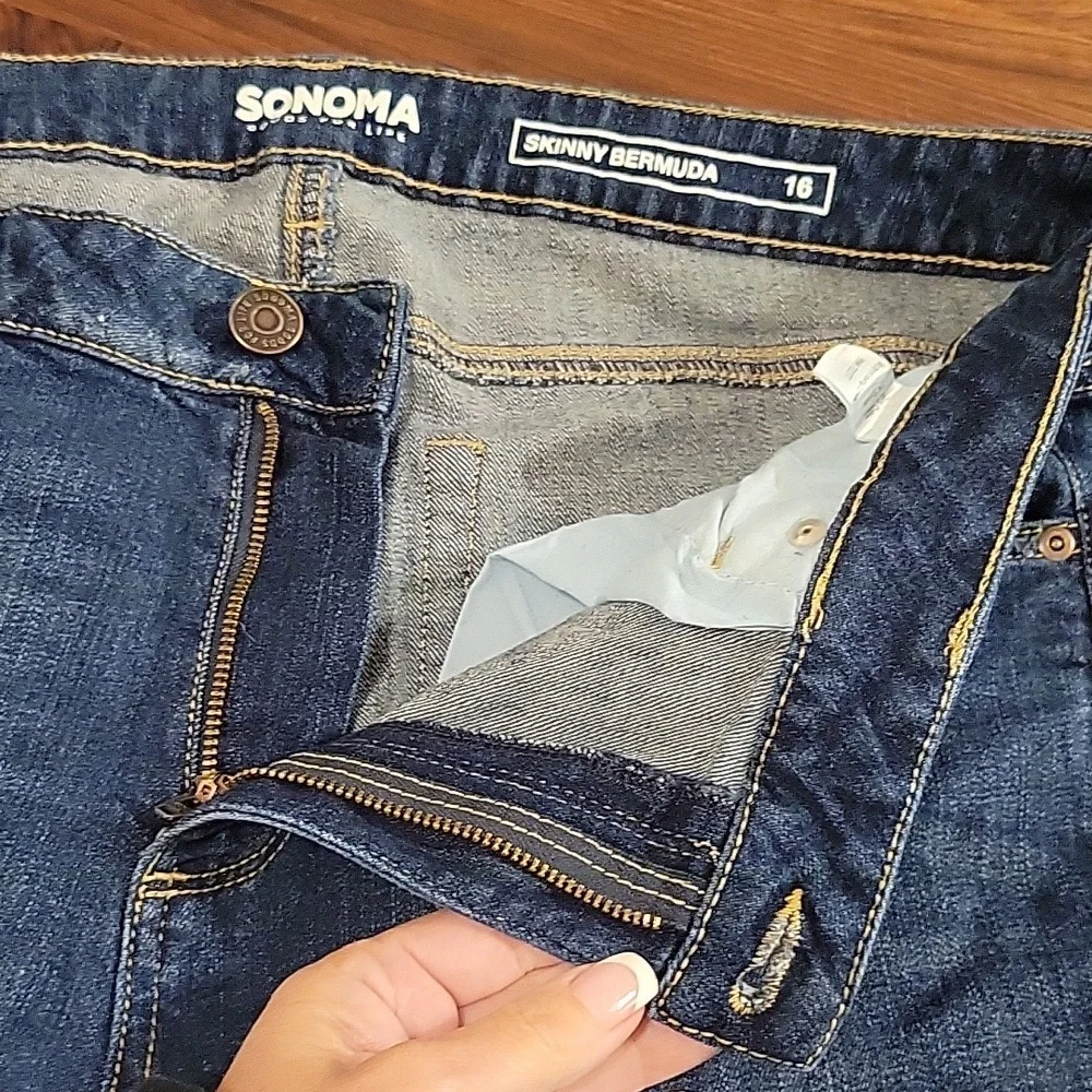 SKINNY BERMUDA DENIM SHORTS - Picture 4 of 7
